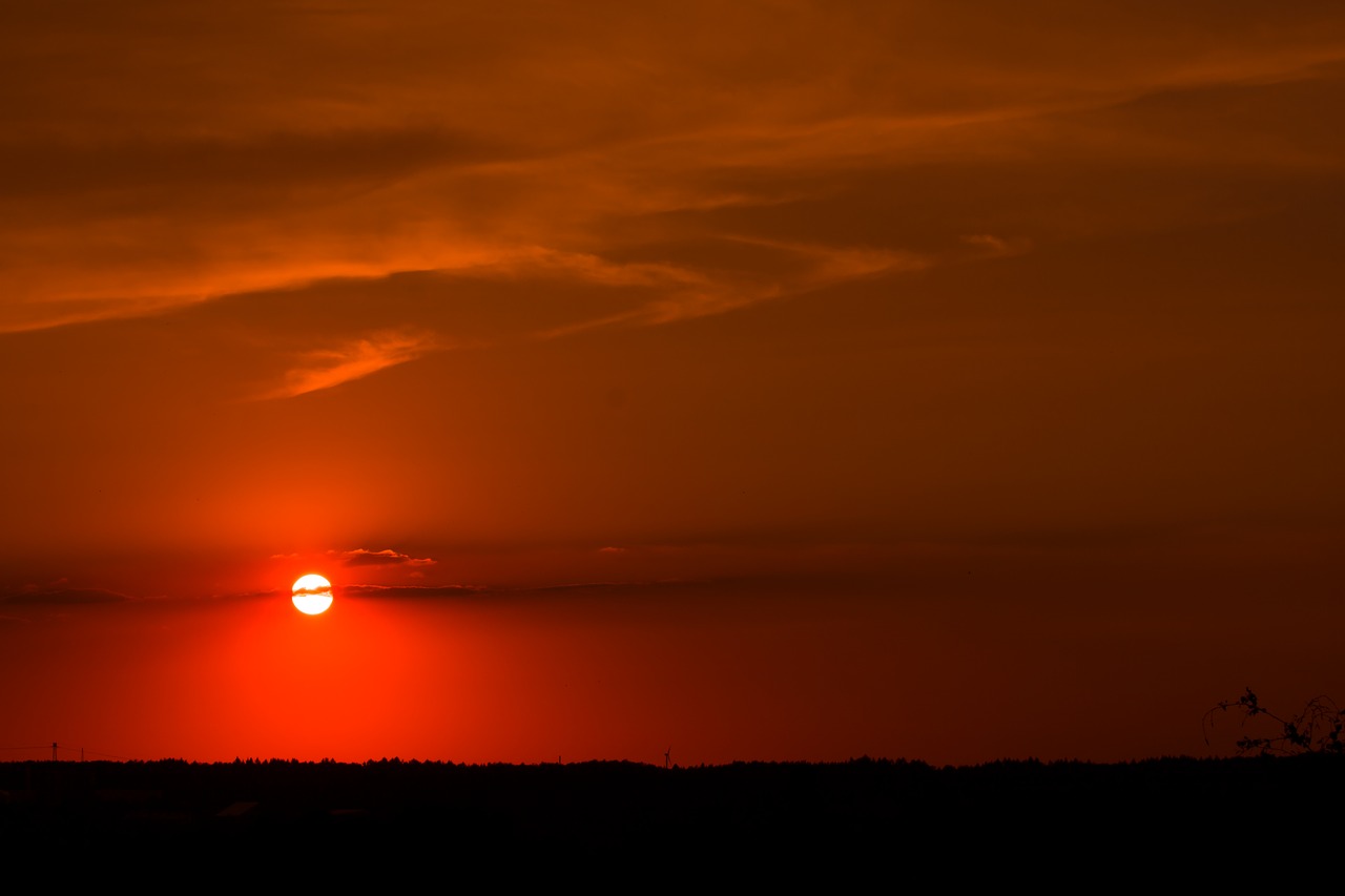 Saulė,  Saulėlydžio,  Dangus,  Kraštovaizdis,  Prieblanda,  Debesys,  Nuotaika,  Abendstimmung,  Pobūdį,  Vakare