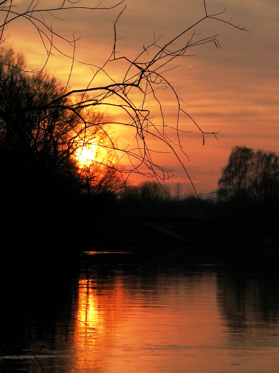 Saulė, Vakaras, Saulėlydis, Dangus, Gražus, Oranžinė, Vanduo, Raudona, Abendstimmung, Veidrodis