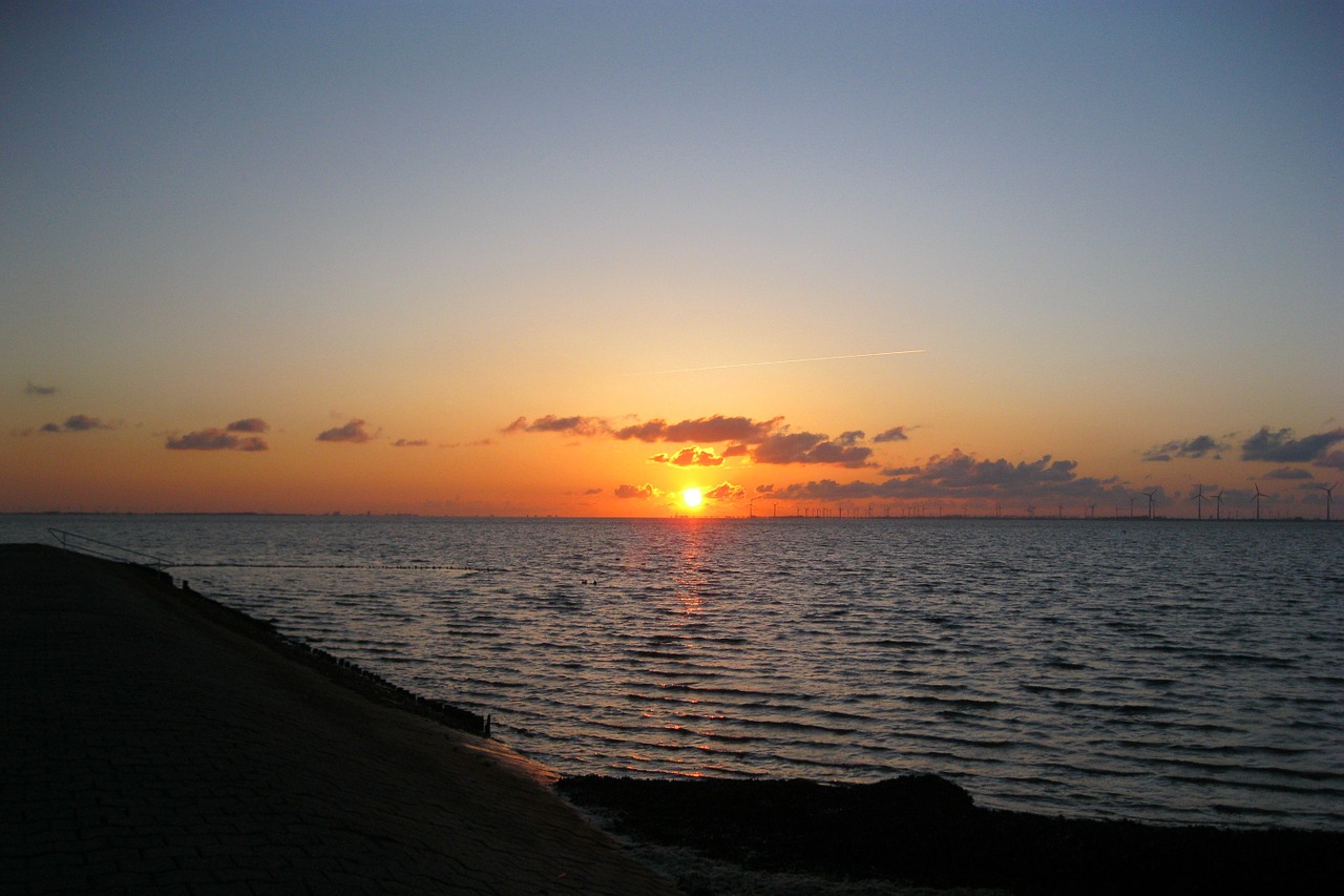 Saulė, Abendstimmung, Gamta, Debesys, Romantika, Afterglow, Vakarinė Šviesa, Vanduo, Kranto, Dangus