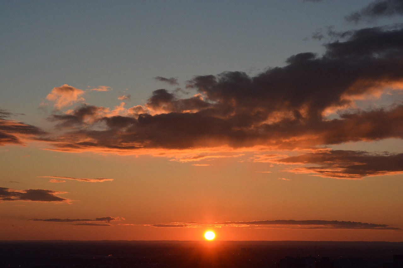 Saulėlydis, Saulė, Saulėlydis, Dangus, Gamta, Vakaras, Lauke, Vasara, Šviesa, Dusk