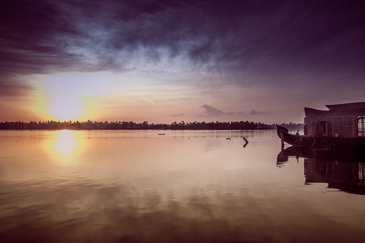 Saulėtekis, Kerala, Asija, Boathouse, Gamta, Kraštovaizdis, Indija, Kelionė, Rytas, Munnar