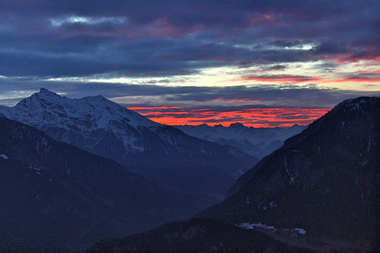 Saulėtekis, Žiemos Saulėtekis, Dangus, Dangus, Morgenstimmung, Kraštovaizdis, Gamta, Kalnai, Alpių, Šveicarija