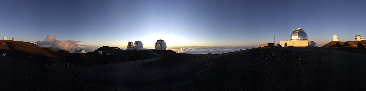 Saulėtekis, Panorama, Hawaii, Teleskopai, Mauna Kea, W, M, Keck, Observatorija, Neveikiantis Vulkanas