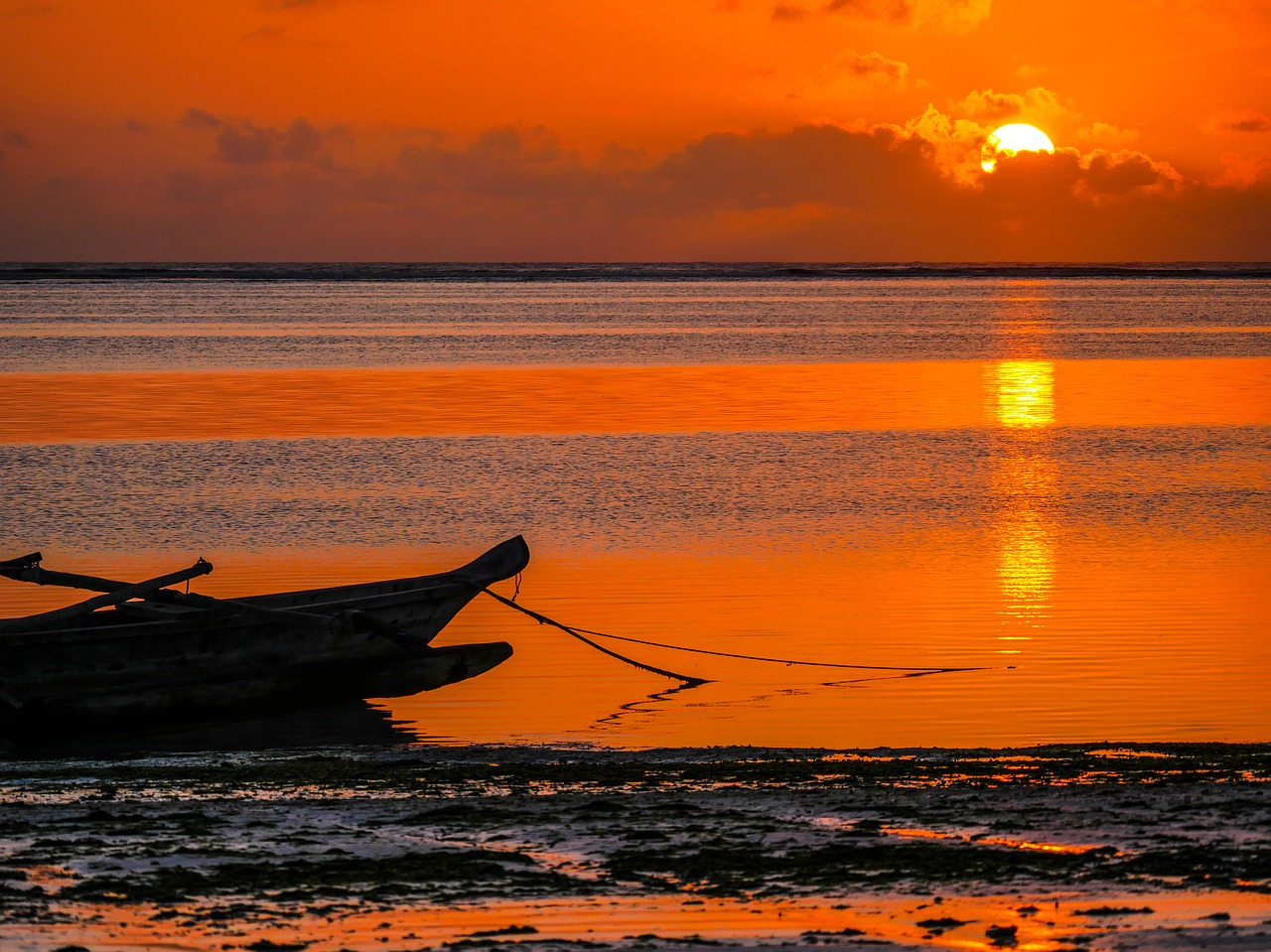 Saulėtekis,  Žvejybos Laivas,  Indijos Vandenynas,  Zanzibaras,  Zanzibaras,  Afrika,  Romantiškas,  Saulė,  Aušra,  Dangus