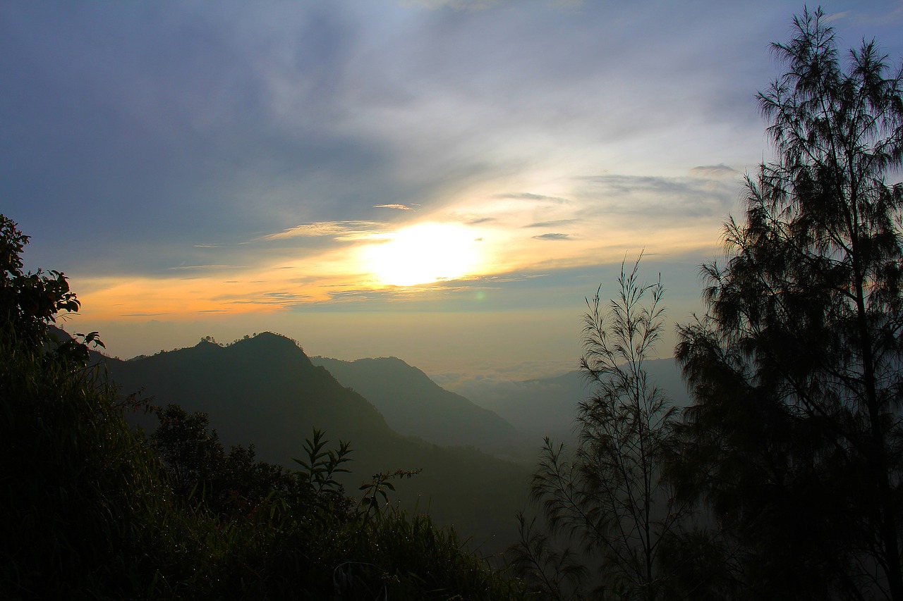 Sunrise,  Dawn,  Rytą,  Laikiklis Bromas,  Java,  Indonezija,  Kalnų,  Pobūdį,  Panoraminis,  Kraštovaizdis
