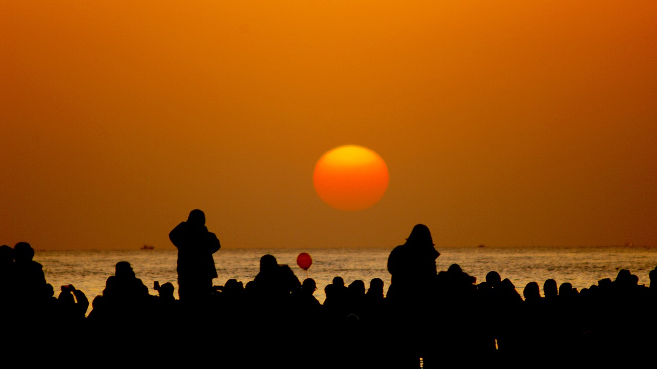 Sunrise,  Naujų Metų,  Siluetas,  Gangneung,  Šydas,  Japonijos Jūros,  Žiemos Jūra,  Žiema, Nemokamos Nuotraukos,  Nemokama Licenzija