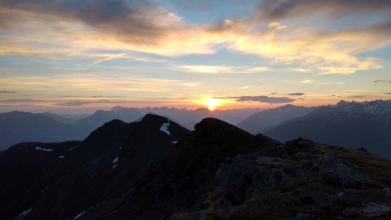 Sunrise,  Gražus,  Romantiškas,  Kalnų,  Alpine,  Kraštovaizdis,  Dawn,  Dangus,  Austrija, Nemokamos Nuotraukos