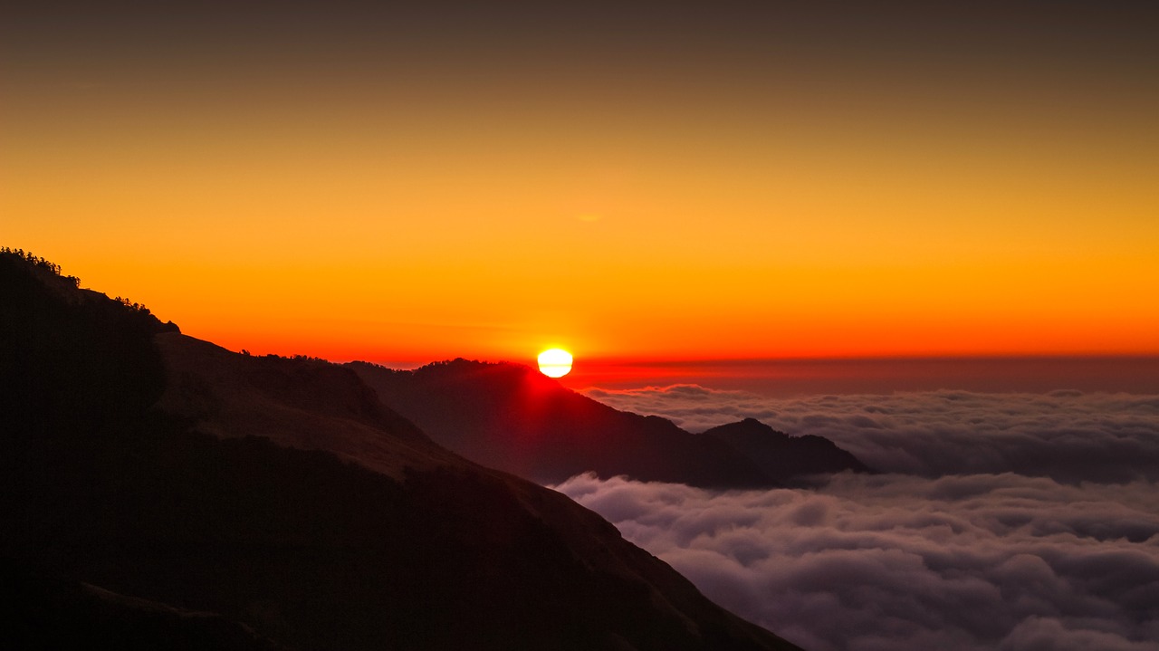 Sunrise,  Saulė,  Poonhill,  Pobūdį,  Kraštovaizdis,  Dangus,  Debesys,  Oranžinė,  Šviesos,  Medžiai