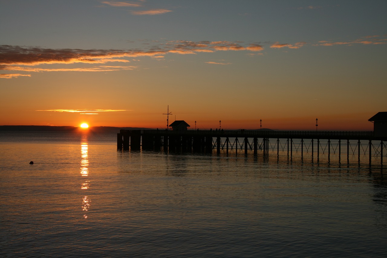 Sunrise,  Dawn,  Vandens,  Jūra,  Rytą,  Saulės,  Nuraminti,  Dangus,  Pier,  Pajūrio