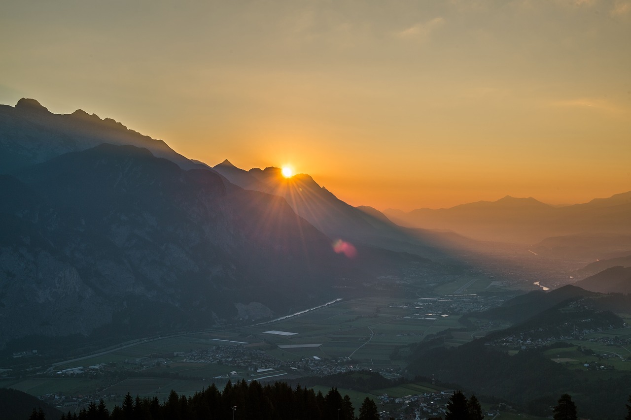 Sunrise,  Oberperfuss,  Tyrol,  Austrija,  Orų,  Saulė,  Turizmas, Nemokamos Nuotraukos,  Nemokama Licenzija