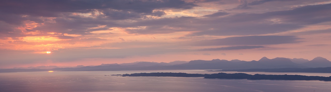 Isle Of Skye, Saulėtekis, Debesuota Dangaus, Gamta, Debesys, Nuotaika, Dangus, Kraštovaizdis, Kalnai, Dramatiškas Dangus