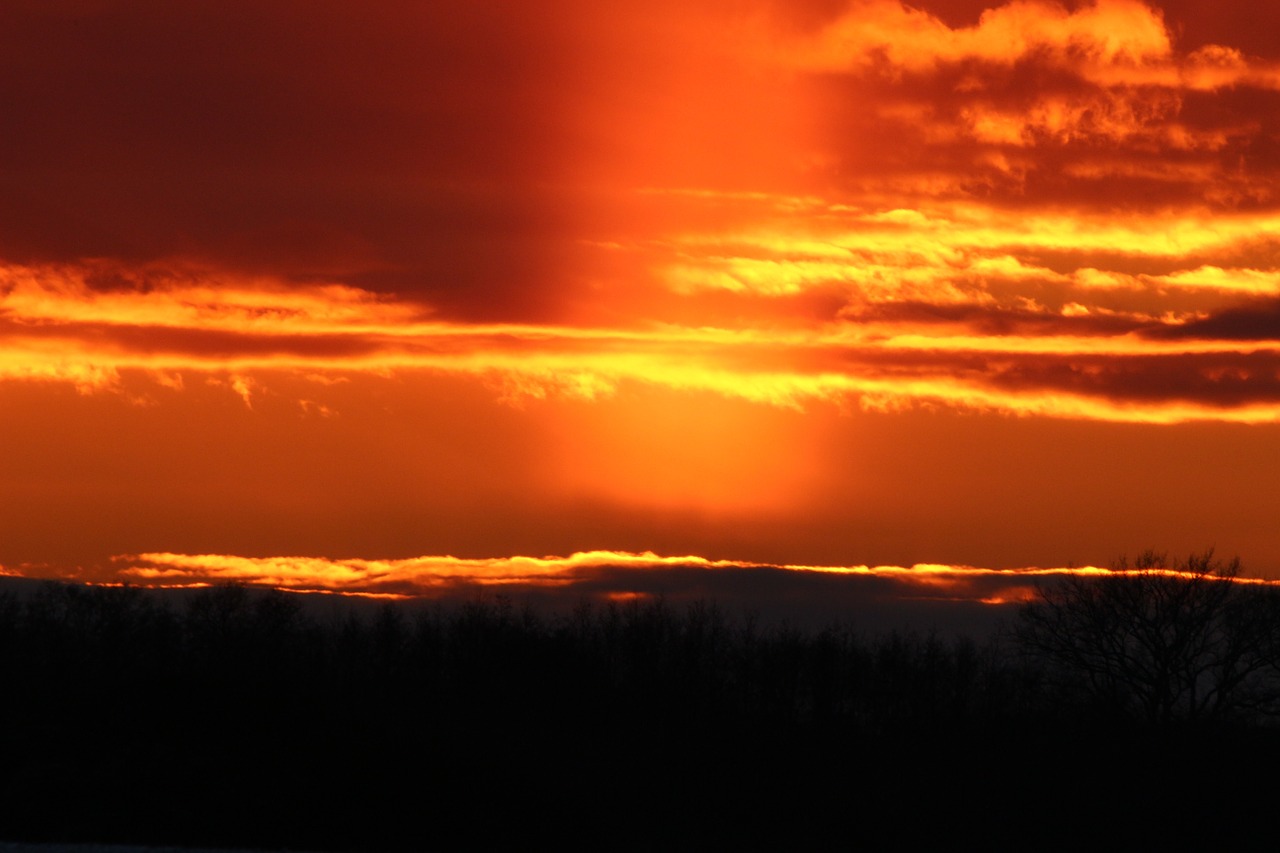 Saulėlydis, Orų Reiškinys, Radijuje, Gamtos Reiškinys, Žiema, Vakarinis Dangus, Abendstimmung, Kraštovaizdis, Afterglow, Žiemą