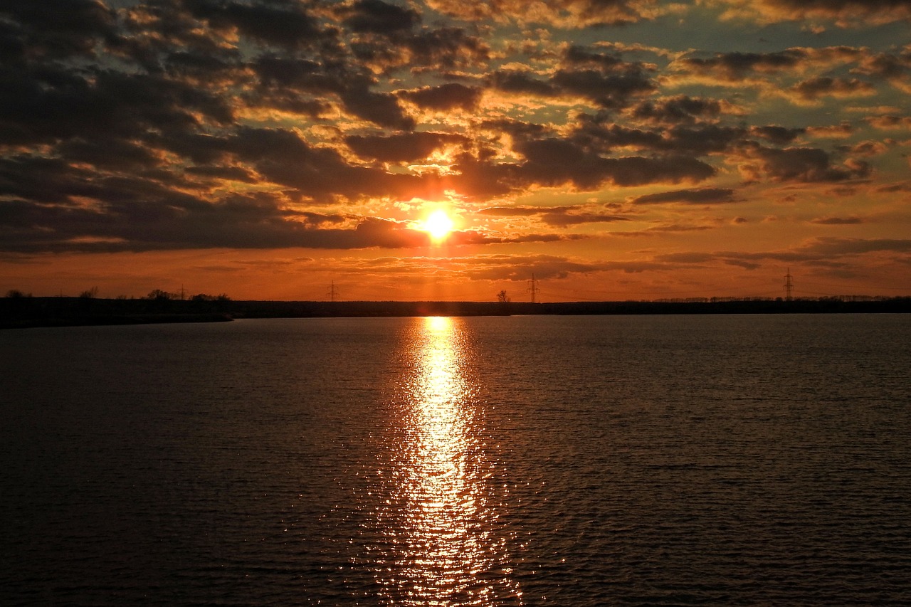 Saulėlydis, Vakaro Saulė, Vakarinis Dangus, Abendstimmung, Vanduo, Ežeras, Nemokamos Nuotraukos,  Nemokama Licenzija