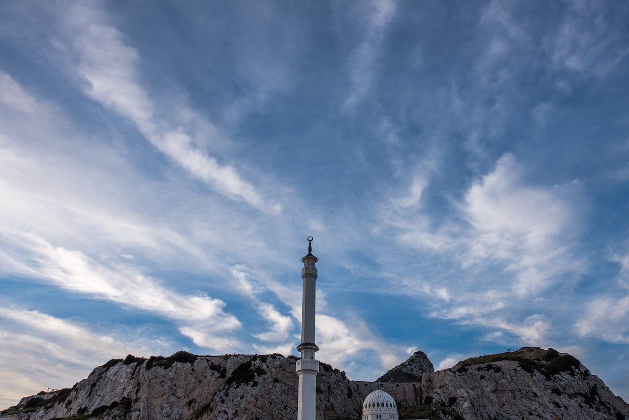 Saulėlydis, Gibraltaras, Mečetė, Dangus, Debesys, Saulė, Dusk, Įlanka, Nemokamos Nuotraukos,  Nemokama Licenzija