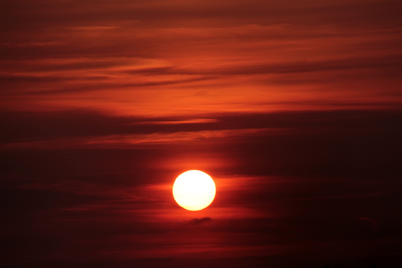 Saulėlydis, Saulė, Abendstimmung, Besileidžianti Saulė, Afterglow, Dangus, Debesis, Romantika, Vakarinis Dangus, Gamta