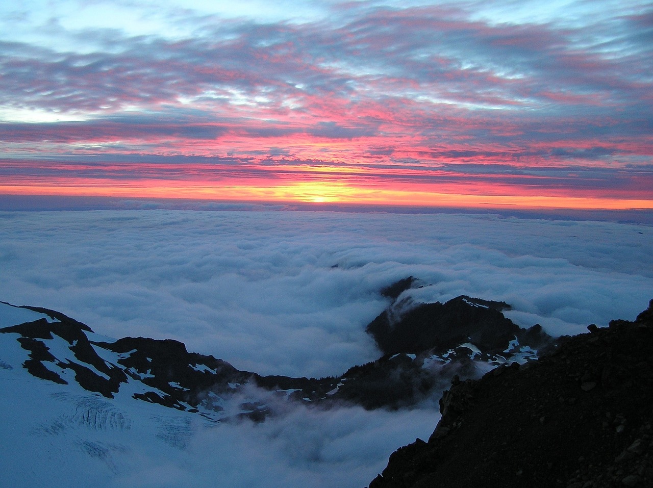 Saulėlydis, Mount Olympus, Debesys, Rūkas, Migla, Kraštovaizdis, Vaizdingas, Dangus, Vaizdas, Olimpiniai Kalnai