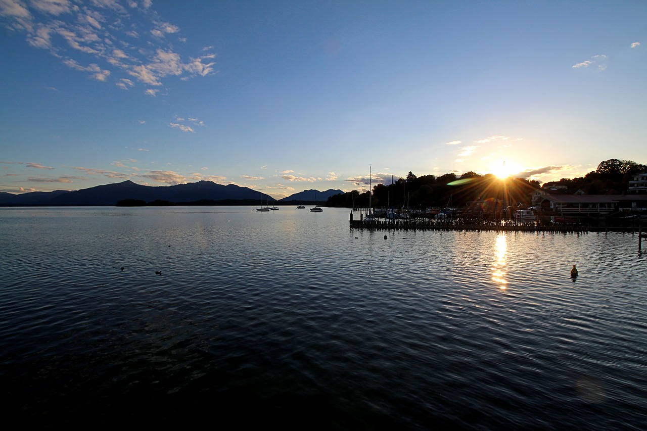 Saulėlydis, Chiemsee, Dusk, Romantiškas, Vakaras, Nemokamos Nuotraukos,  Nemokama Licenzija