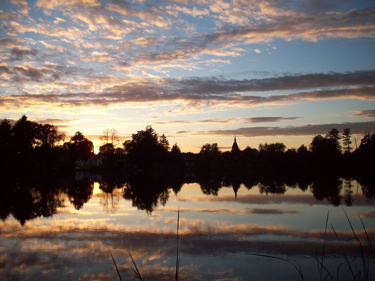 Saulėlydis, Ežeras, Abendstimmung, Bankas, Kraštovaizdis, Vanduo, Saulė, Romantika, Gamta, Nemokamos Nuotraukos