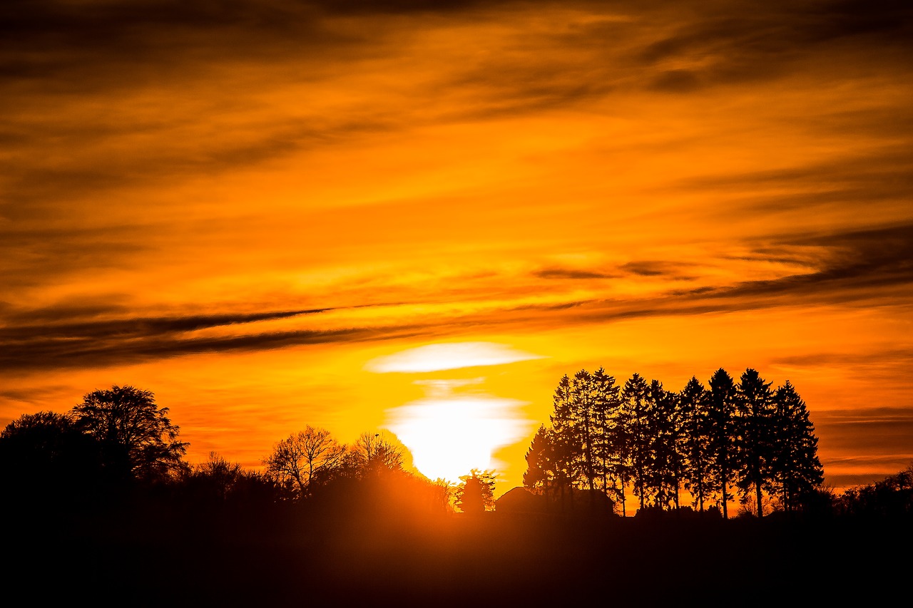 Saulėlydis, Besileidžianti Saulė, Vakarinis Dangus, Dangus, Abendstimmung, Dusk, Gamta, Nuotaika, Twilight, Vakaras