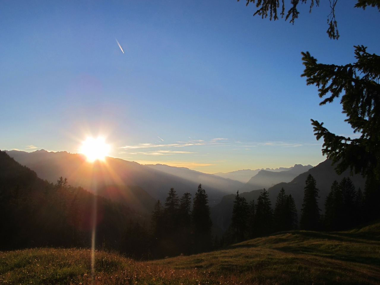 Saulėlydis, Dangus, Kalnai, Gamta, Twilight, Dusk, Saulė, Abendstimmung, Panorama, Nemokamos Nuotraukos