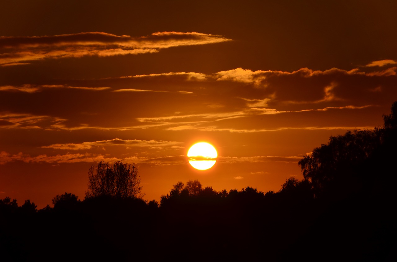 Saulėlydis, Saulė, Siluetas, Besileidžianti Saulė, Abendstimmung, Dangus, Vakarinis Dangus, Medis, Romantika, Gamta