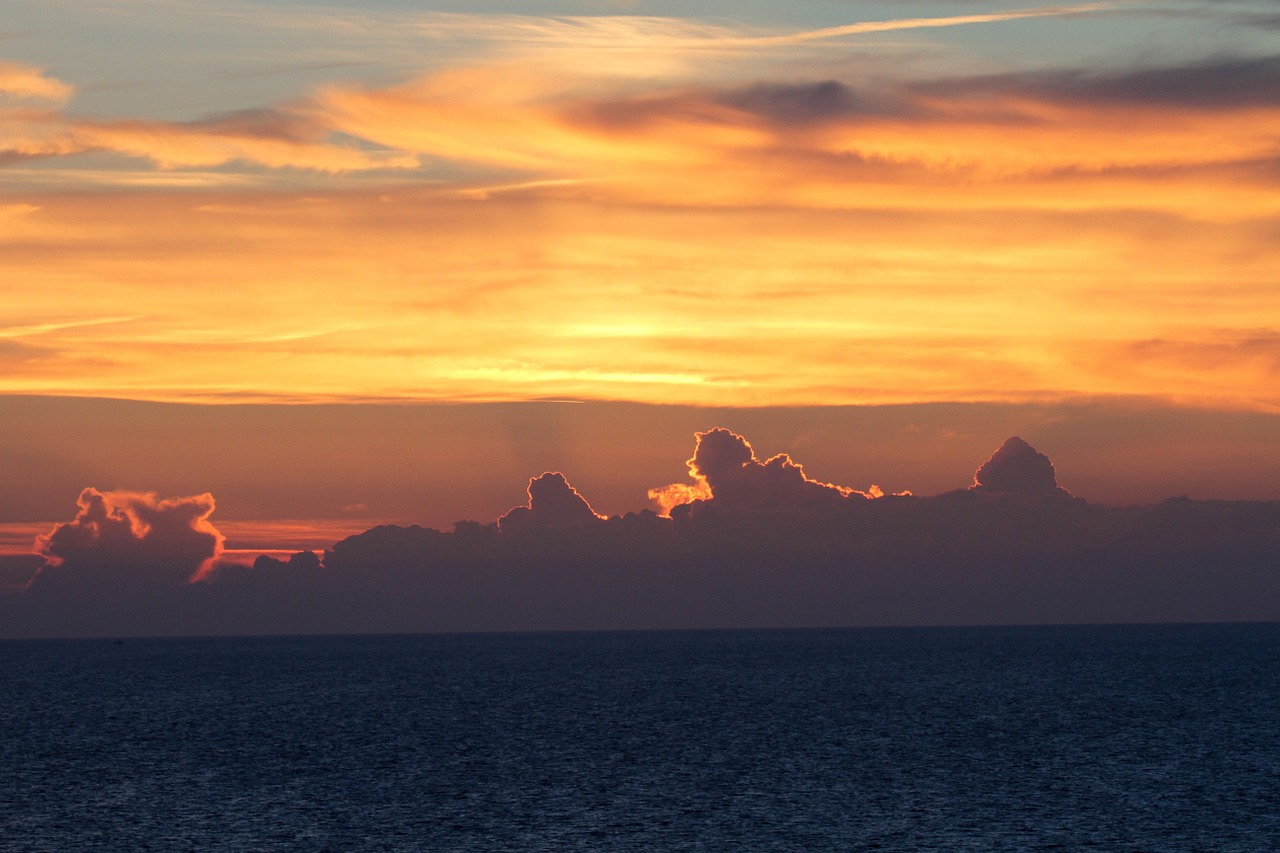 Saulėlydis, Vakarinis Dangus, Debesys, Gamta, Abendstimmung, Ežeras, Atmosfera, Nuotaika, Jūra, Horizontas