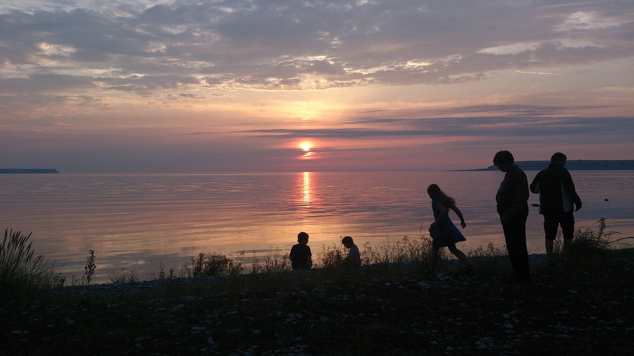 Saulėlydis, Gotland, Papludimys, Jūra, Twilight, Žmonės, Nemokamos Nuotraukos,  Nemokama Licenzija