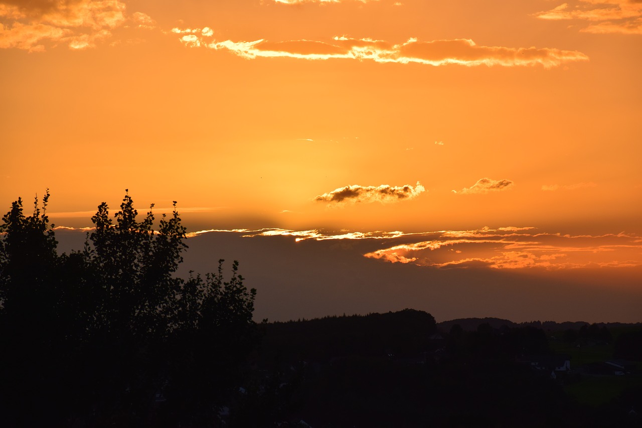 Saulėlydis, Debesys, Vakarinis Dangus, Dangus, Afterglow, Abendstimmung, Vakaras, Gamta, Romantika, Nemokamos Nuotraukos