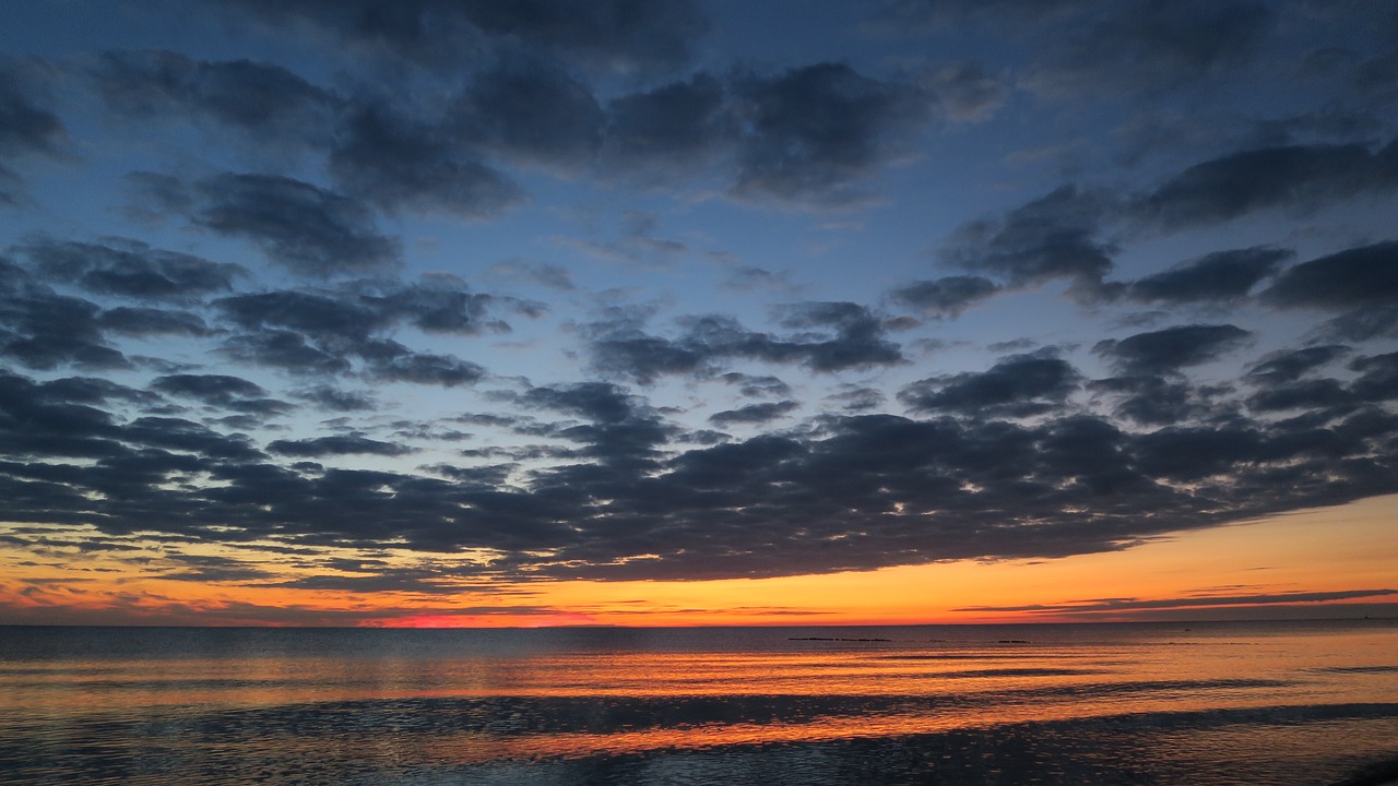 Saulėlydis, Jūra, Saulėlydžio Jūra, Abendstimmung, Vakarinis Dangus, Farbenpracht, Debesys, Vanduo, Šventė, Kraštovaizdis