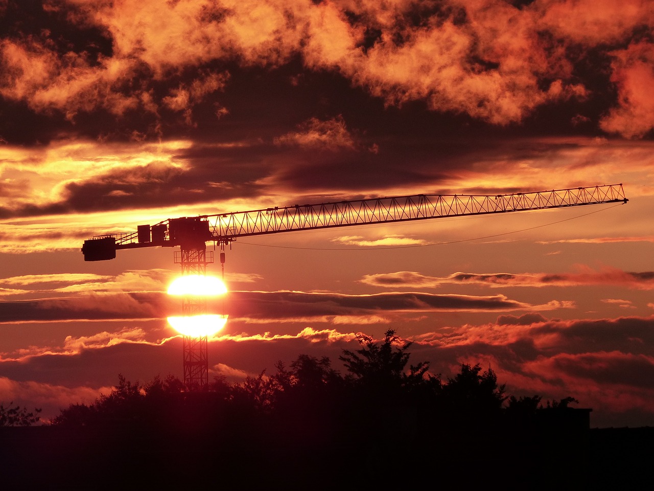 Saulėlydis, Afterglow, Abendstimmung, Industrija, Kranas, Svetainė, Židinys, Dūmtraukiai, Nemokamos Nuotraukos,  Nemokama Licenzija