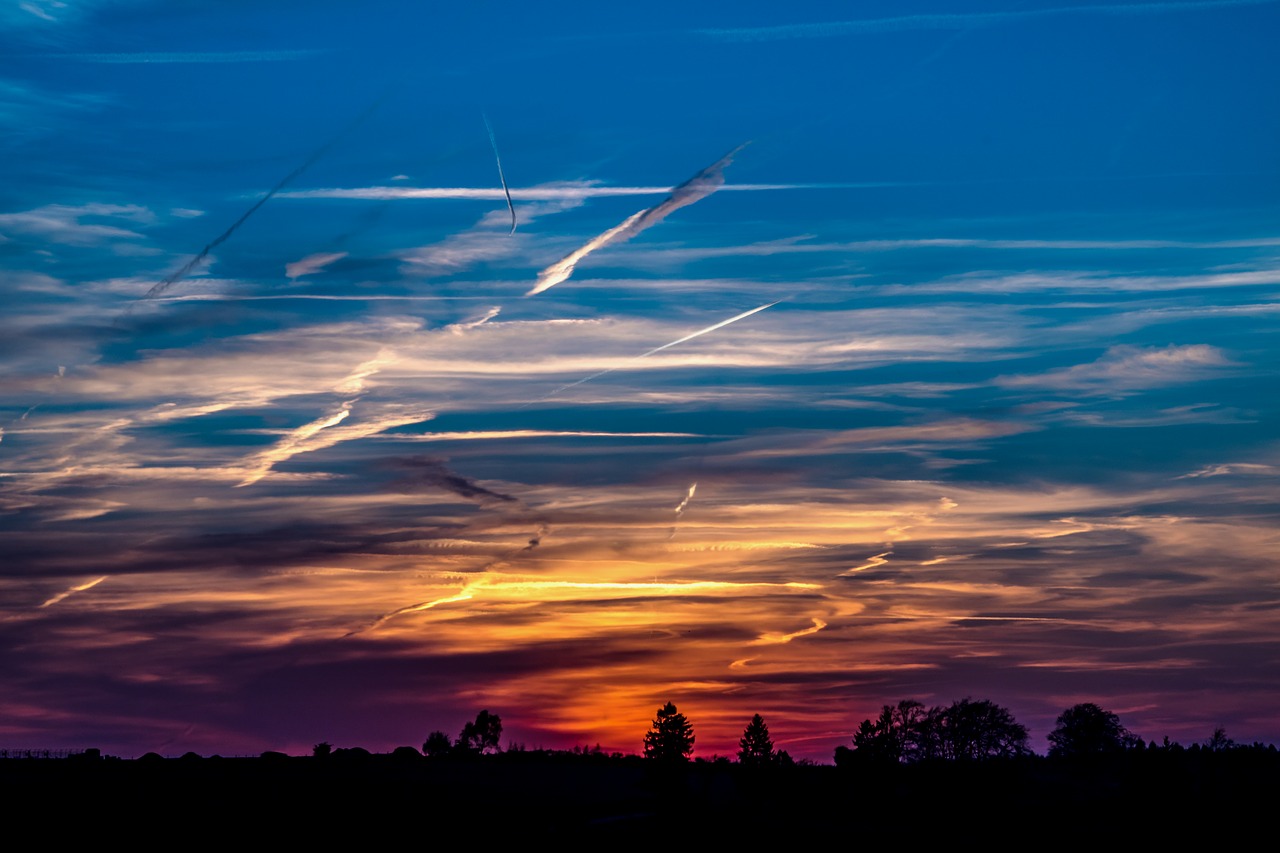 Saulėlydis, Besileidžianti Saulė, Vakarinis Dangus, Abendstimmung, Dangus, Dusk, Afterglow, Debesys, Nuotaika, Twilight