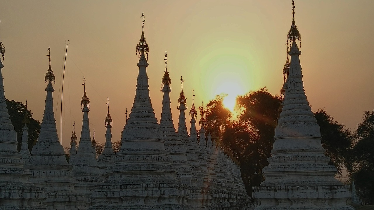 Saulėlydis, Šventykla, Mandalay, Mianmaras, Nemokamos Nuotraukos,  Nemokama Licenzija
