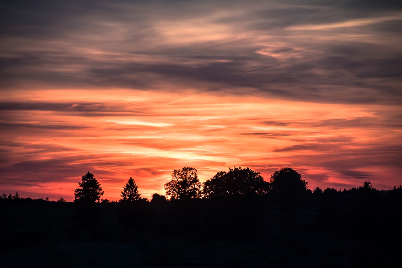 Saulėlydis, Besileidžianti Saulė, Vakarinis Dangus, Abendstimmung, Dangus, Dusk, Afterglow, Twilight, Romantika, Gamta