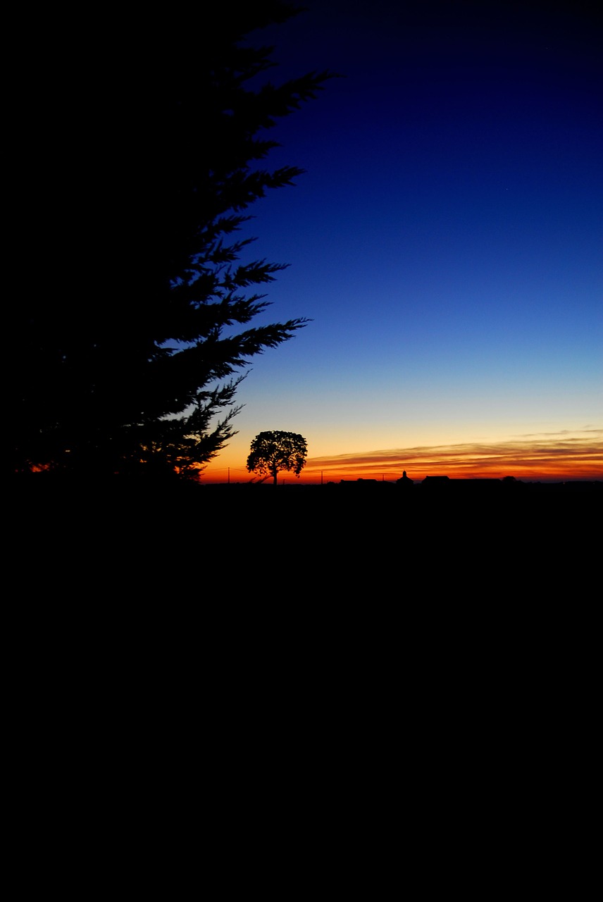 Saulėlydis, Naktis, Laukas, Twilight, Gamta, Kraštovaizdis, Šviesa, Dangus, Vakaras, France