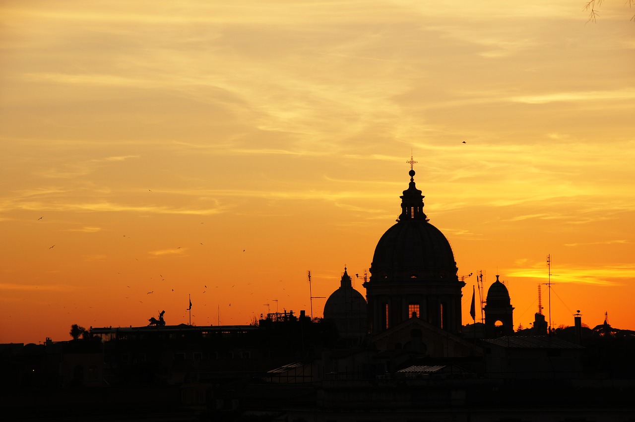 Saulėlydis, Italy, Roma, St Peterio Bazilika, Abendstimmung, Architektūra, Pastatas, Nemokamos Nuotraukos,  Nemokama Licenzija