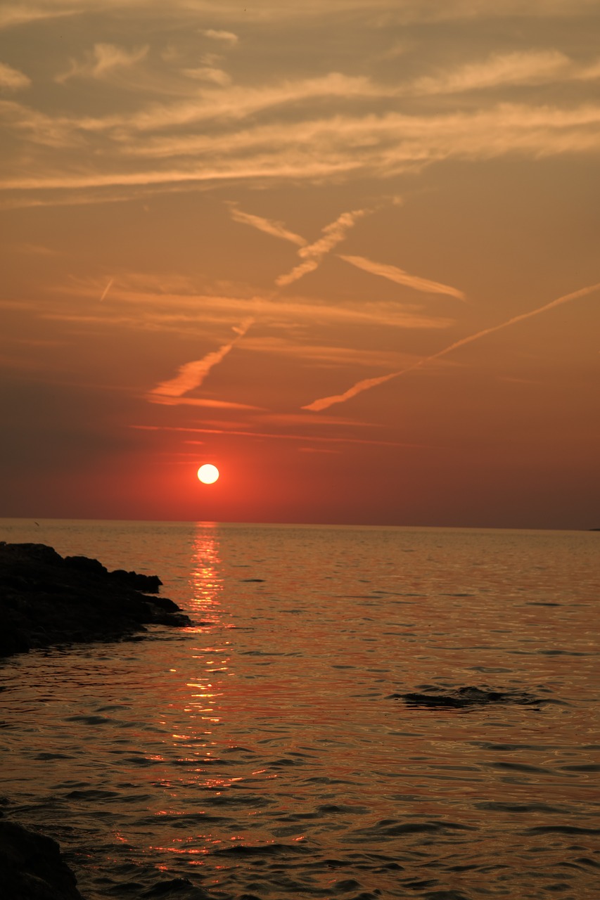 Saulėlydis, Jūra, Abendstimmung, Vanduo, Debesys, Kroatija, Šventė, Nemokamos Nuotraukos,  Nemokama Licenzija