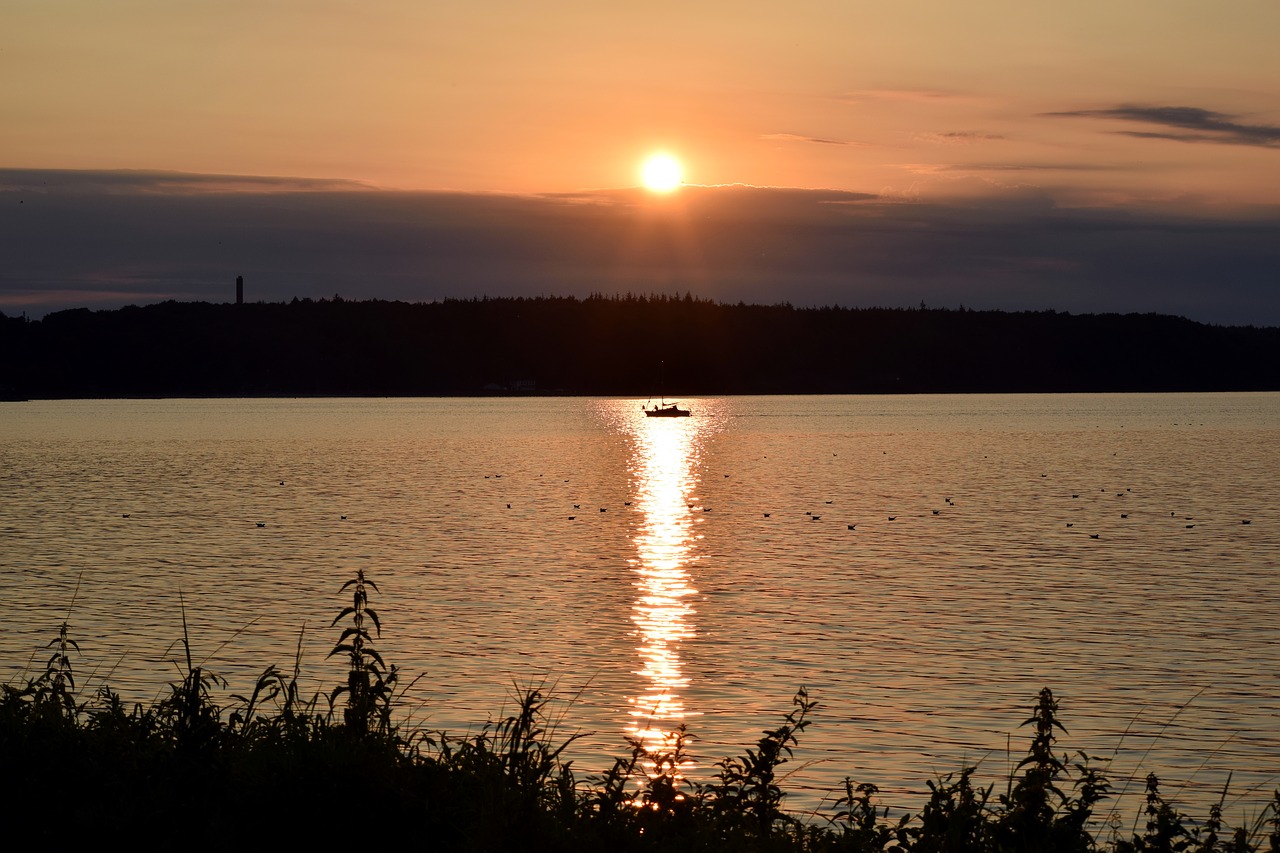 Saulėlydis, Vanduo, Jūra, Dangus, Saulė, Dusk, Kraštovaizdis, Boot, Nemokamos Nuotraukos,  Nemokama Licenzija