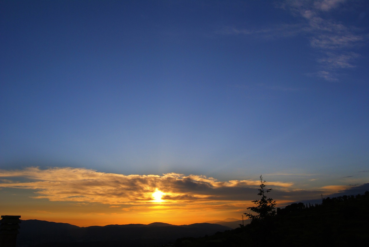 Saulėlydis, Dangus, Mėlynas, Oranžinė, Saulėtekis, Aušra, Dusk, Vakaras, Horizontas, Peizažas