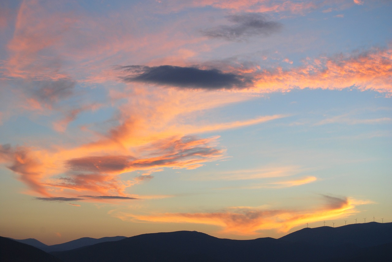 Saulėlydis, Kraštovaizdis, Debesys, Mėlynas, Twilight, Dusk, Abendstimmung, Siluetas, Gamta, Saulė