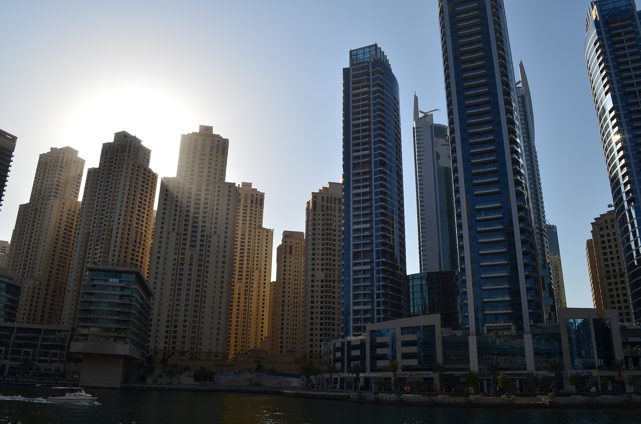 Saulėlydis, Dubai, Dubai Marina Pastatai, Nemokamos Nuotraukos,  Nemokama Licenzija