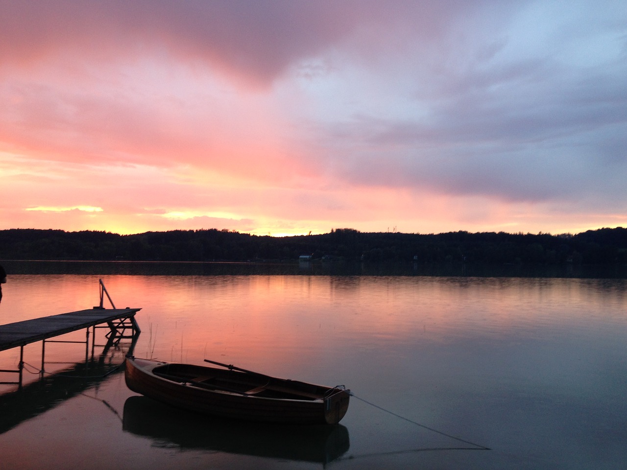 Saulėlydis, Abendstimmung, Boot, Vandens Atspindys, Romantiškas, Nuotaika, Raudona, Vakarinis Dangus, Nemokamos Nuotraukos,  Nemokama Licenzija