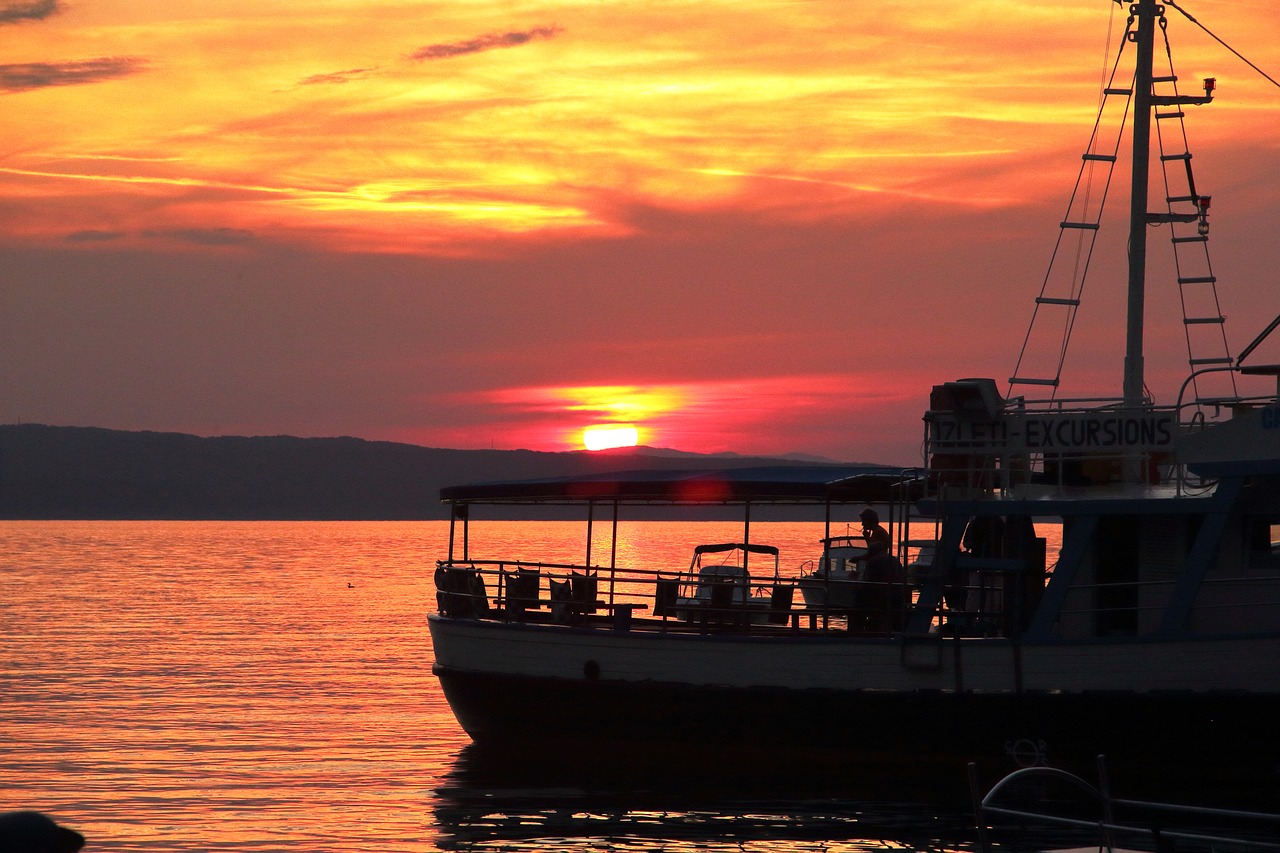 Saulėlydis, Jūra, Laivas, Abendstimmung, Kroatija, Boot, Vanduo, Vakaras, Saulė, Nemokamos Nuotraukos