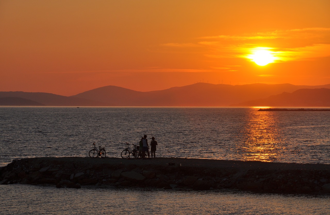 Saulėlydis, Vandens Telkinys, Aušra, Twilight, Jūra, Kroatija, Vakaras, Saulė, Kraštovaizdis, Viduržemio Jūros