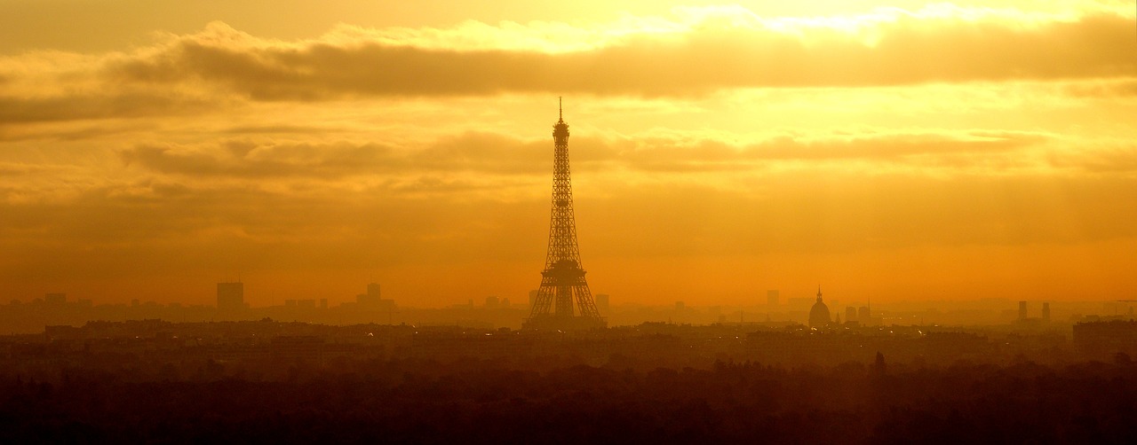 Saulėlydis, Aušra, Dangus, Supjaustyti, Twilight, Paris, France, Simbolis, Panorama, Panoraminis