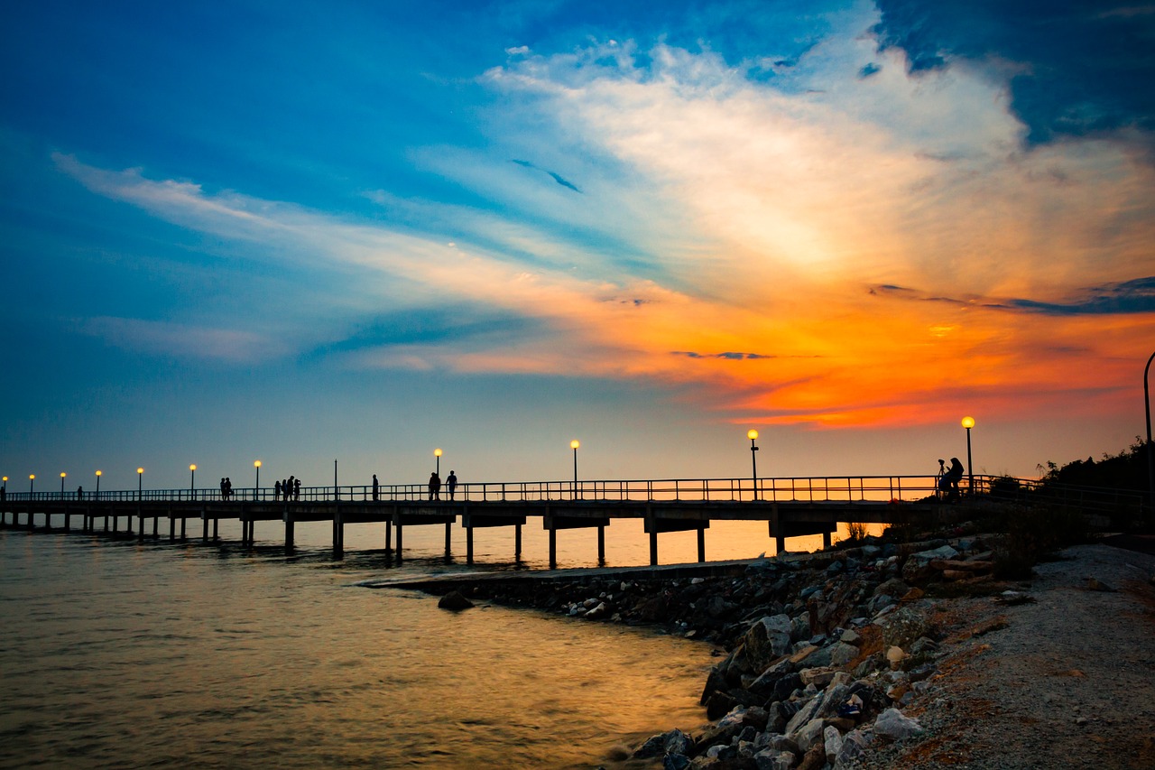 Saulėlydis,  Vanduo,  Dusk,  Tiltas,  Aušra,  Panoraminis,  Kelionė,  Dangus,  Jūra,  Įlanka