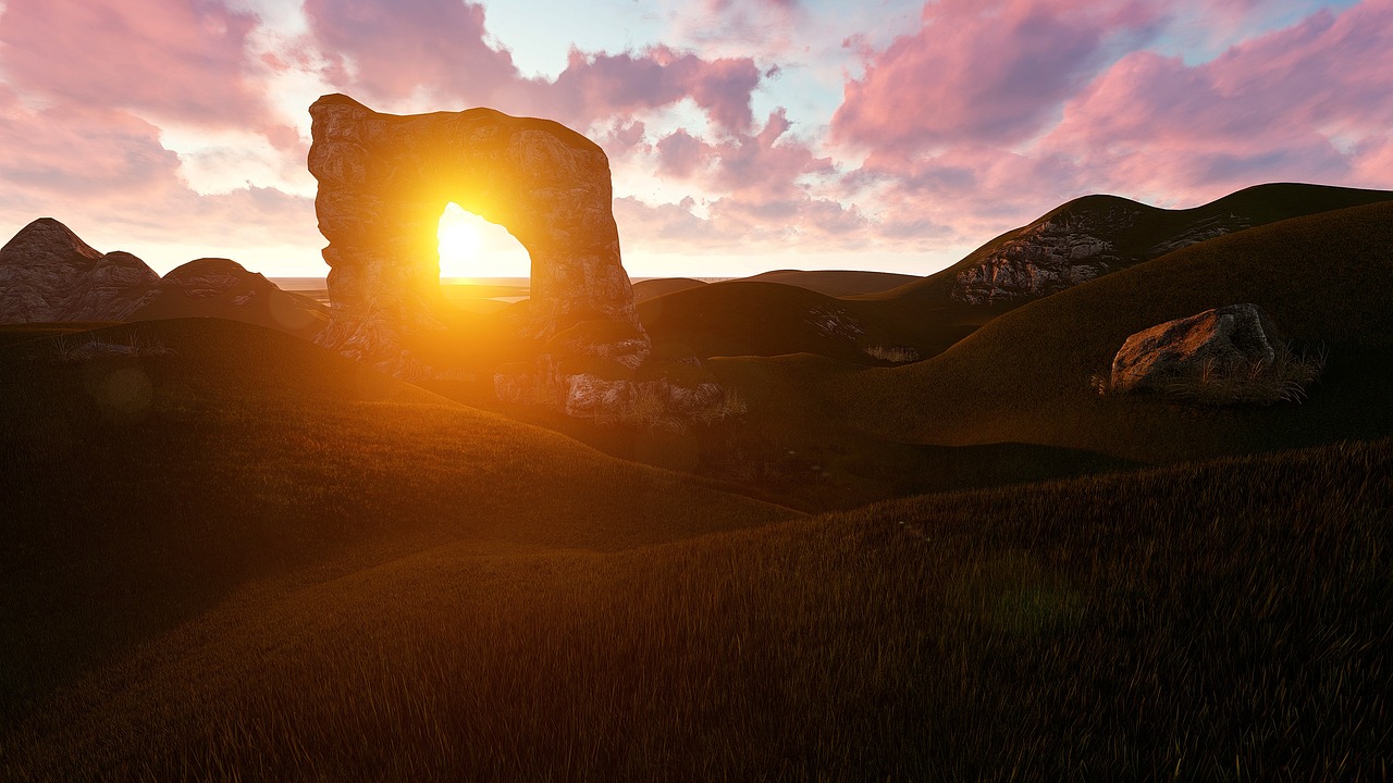 Saulėlydžio,  Dawn,  Panoraminis,  Kraštovaizdis,  Prieblanda,  Šviesos,  Tikiuosi,  Pradžioje,  Galas,  Naujas