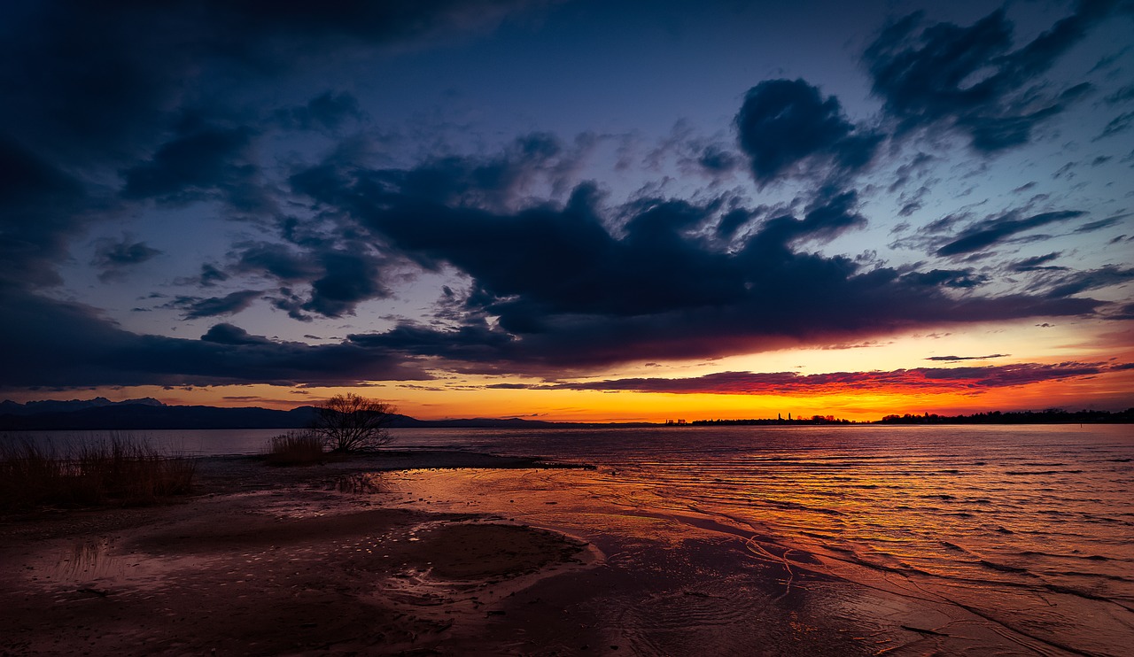 Saulėlydžio,  Panorama,  Pobūdį,  Vandenys,  Dawn,  Debesys,  Dangus,  Prieblanda,  Atspindys,  Saulė