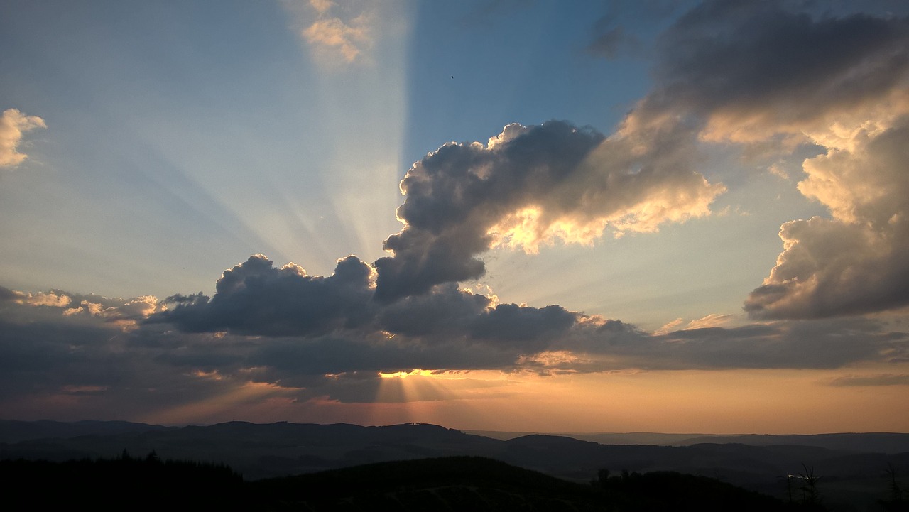 Saulėlydžio,  Debesys,  Sauerland,  Remblinghausen,  Meschede,  Dangus,  Vakarą Dangus,  Afterglow,  Abendstimmung,  Saulė