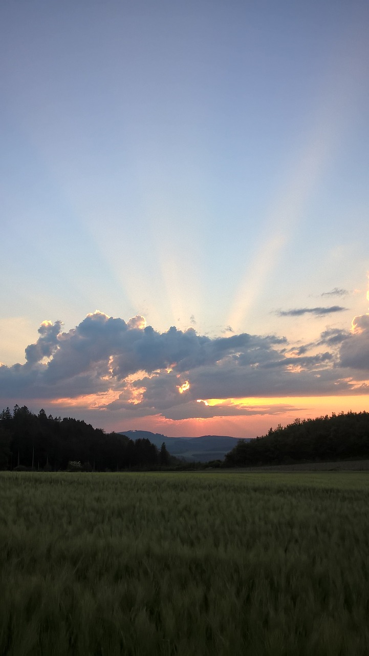 Saulėlydžio,  Debesys,  Sauerland,  Remblinghausen,  Meschede,  Dangus,  Vakarą Dangus,  Afterglow,  Abendstimmung,  Saulė