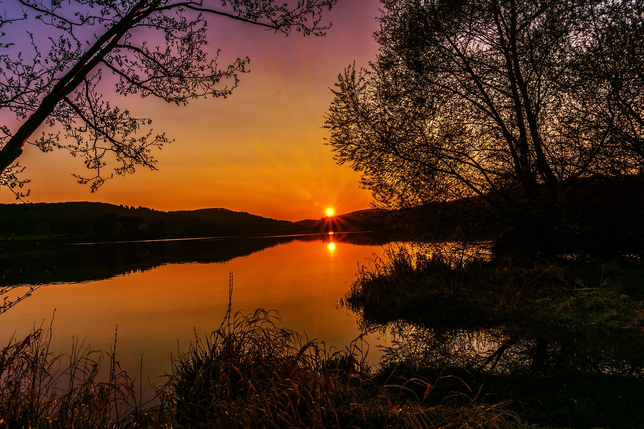 Saulėlydžio,  Ežeras,  Abendstimmung,  Pobūdį,  Vandens,  Kraštovaizdis,  Gražus,  Šiltas,  Dangus,  Atmosferos